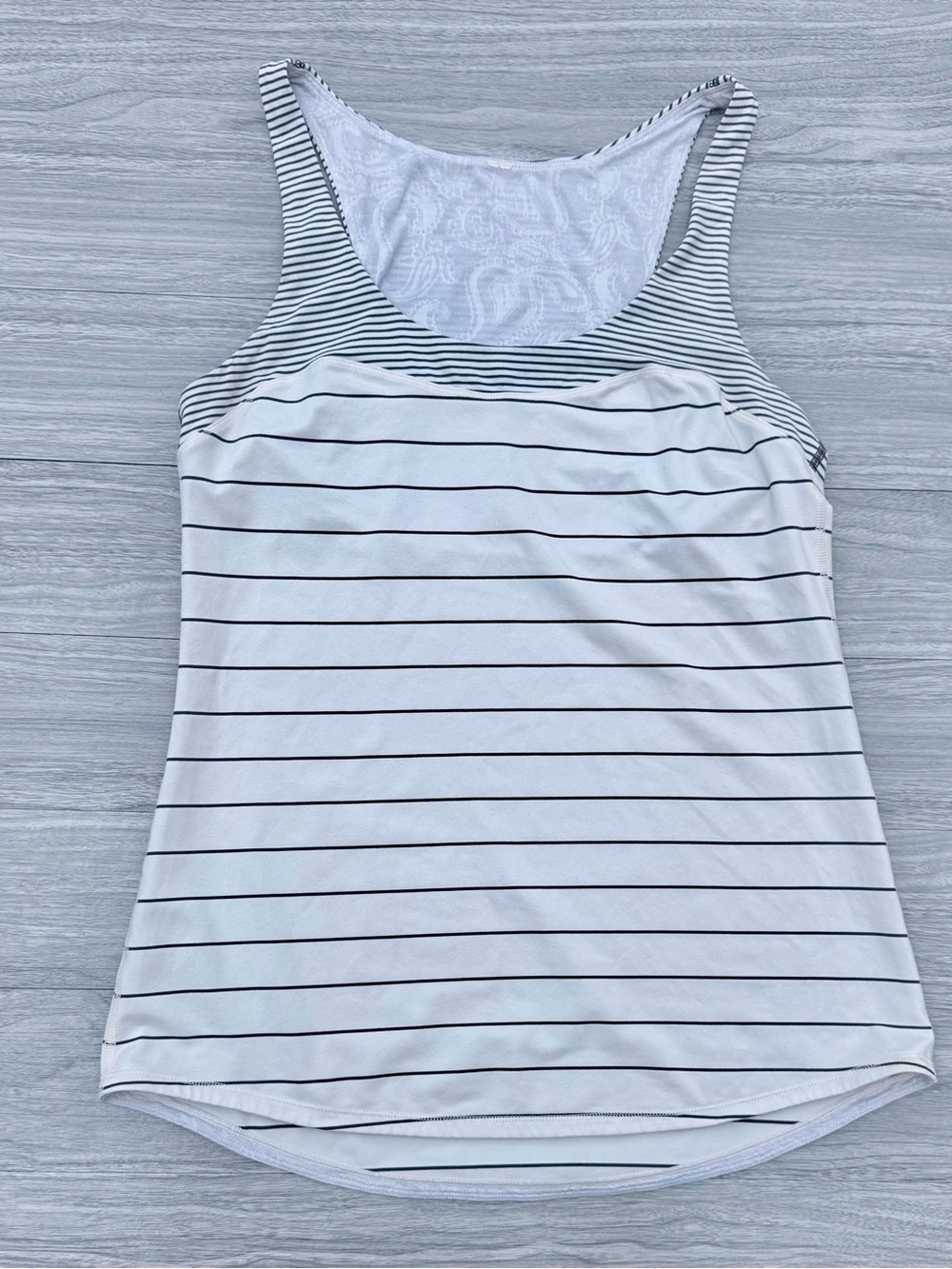 lululemon athletica White Tank Top with Black Stripes